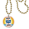 Round Mardi Gras Beads with Decal on Disk - Gold
